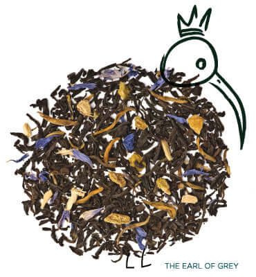 loose leaf earl of grey tea on a white surface