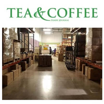 view of tea warehouse rows with boxes