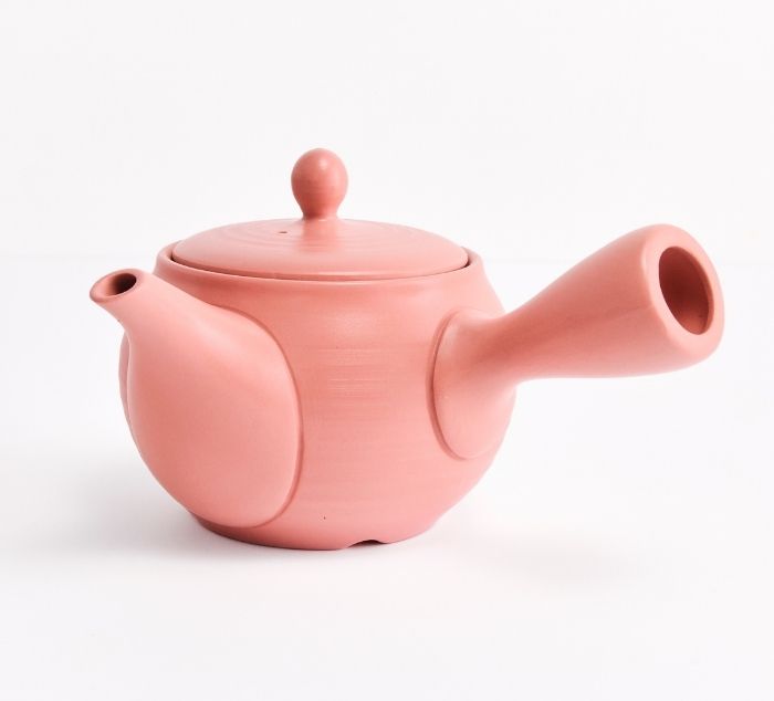 a pink kyusu teapot from tokoname japan