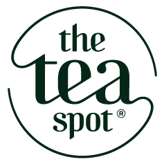 Logo featuring the words 'the tea spot' in a circular design, representing a brand related to tea and loose leaf tea products.