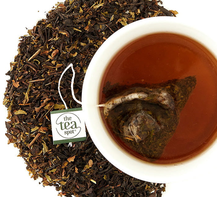 Chocolate mint tea steeped